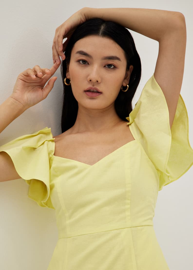 Flutter sleeve deals dress