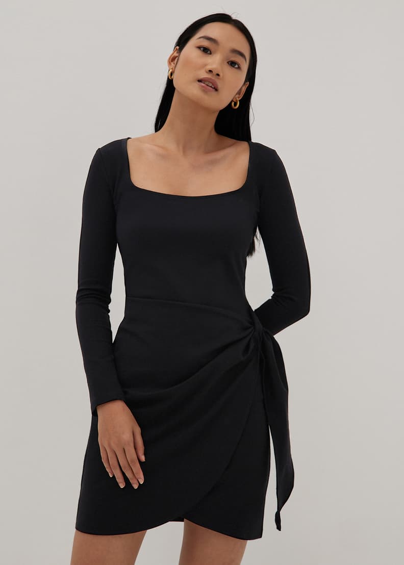 Bodycon wrap mini dress deals