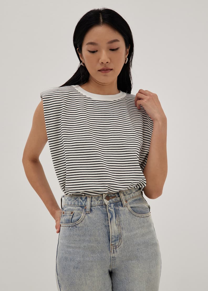 Celeste Padded Striped T Shirt Love Bonito US