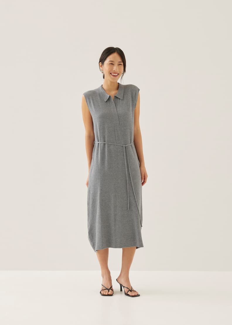 Gabby Collared Knit Midi Dress Love Bonito US