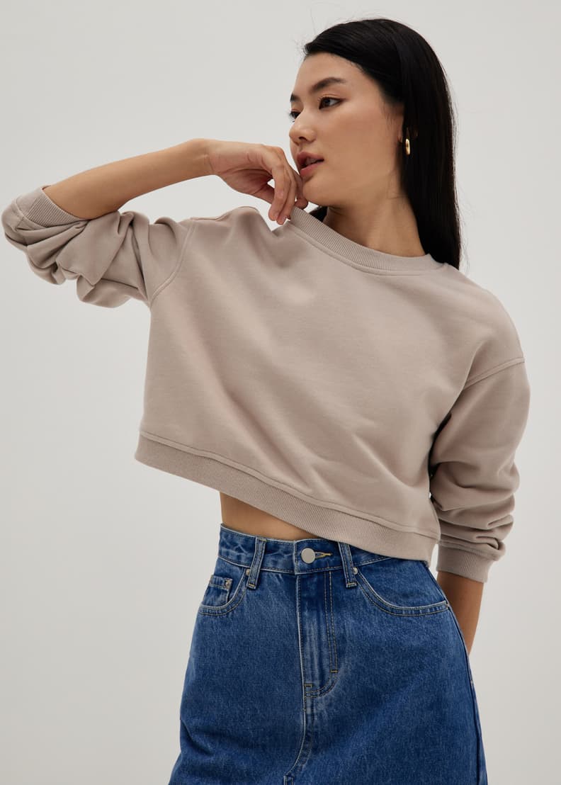 Boxy cropped deals jumper