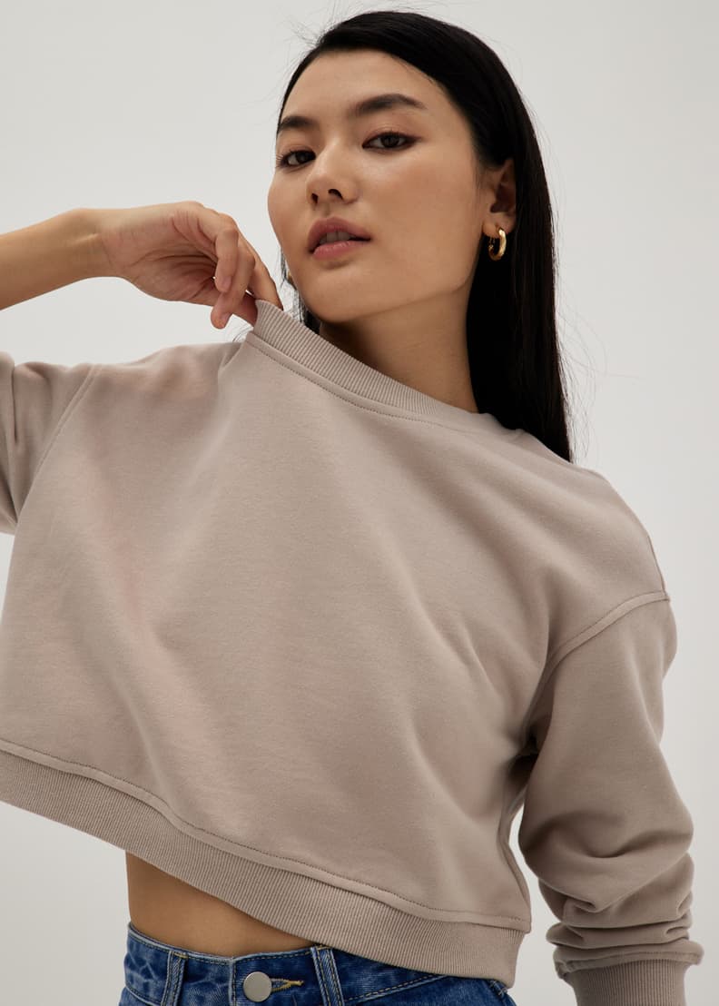 Buy Trisha Boxy Crop Sweater @ Love, Bonito Singapore
