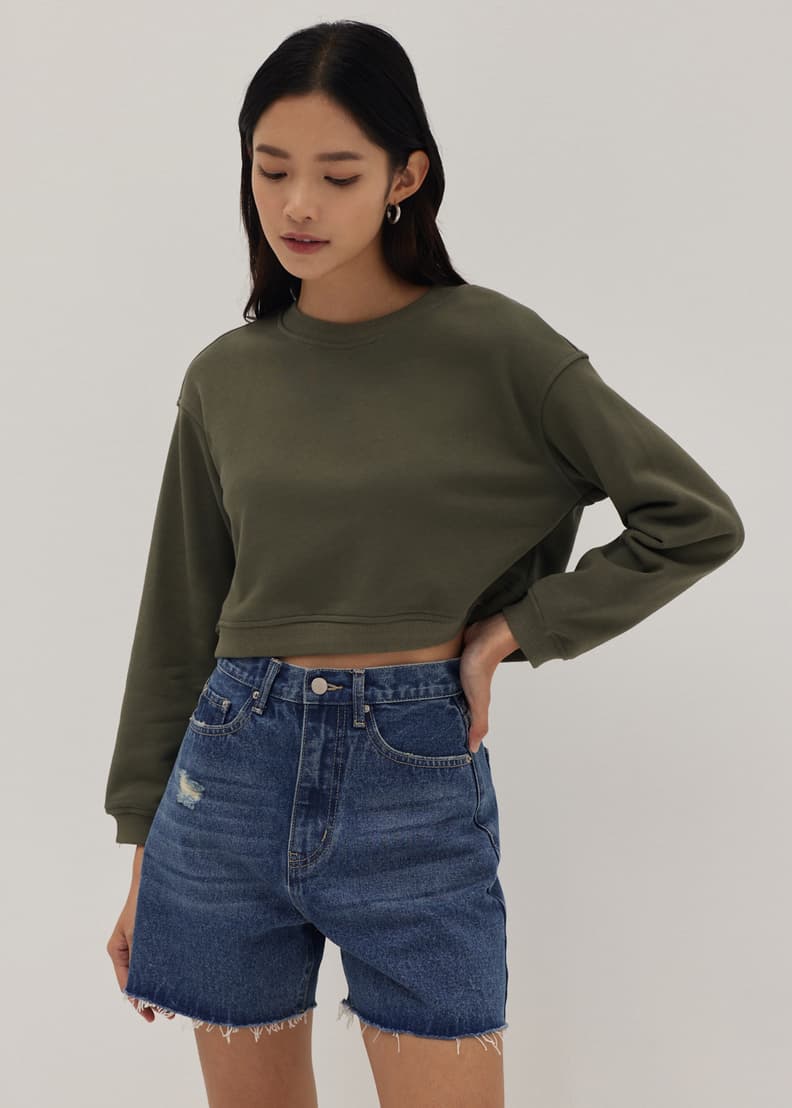 Buy Trisha Boxy Crop Sweater Love Bonito Singapore Shop