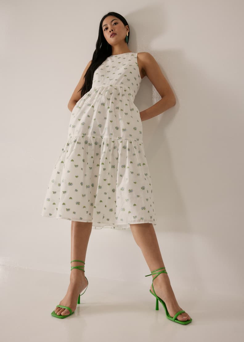 Ansel Jacquard Drop Waist Flare Dress
