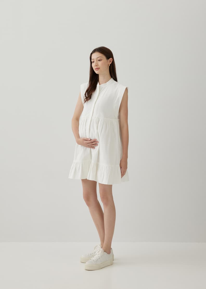 White cotton shop swing dress