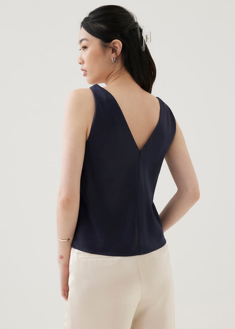 Satin shell blouse top