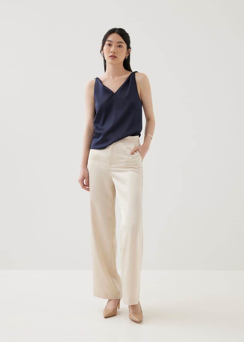 Women's satin shell shop top