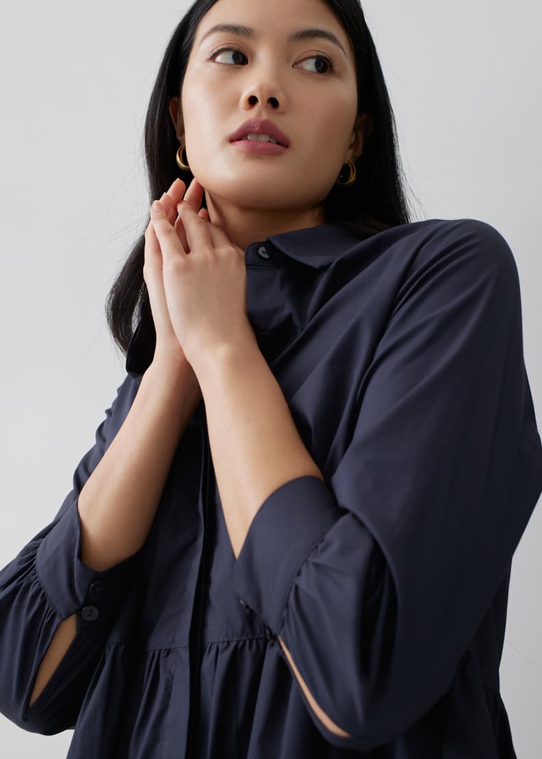 Black swing shirt dress discount