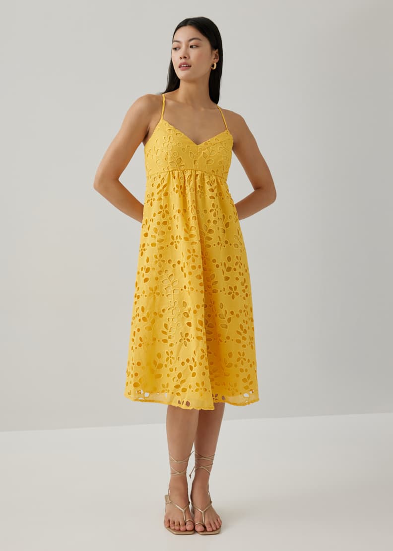So fancy crochet fit & flare dress top