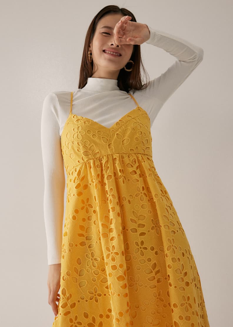 So fancy crochet fit & flare dress discount
