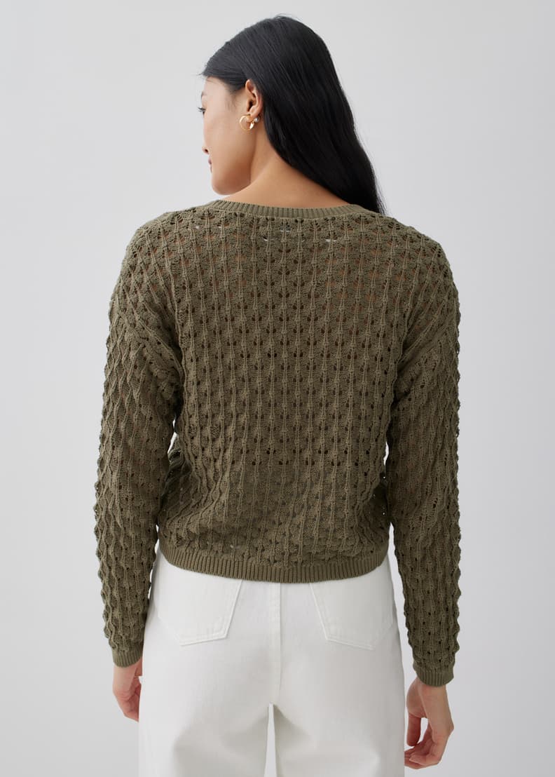 Odessa Openwork Knit Cardigan | Love, Bonito US