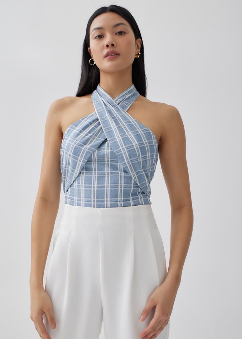 Buy Glaiza Striped Linen Halter Top @ Love, Bonito, Shop Women's Fashion  Online