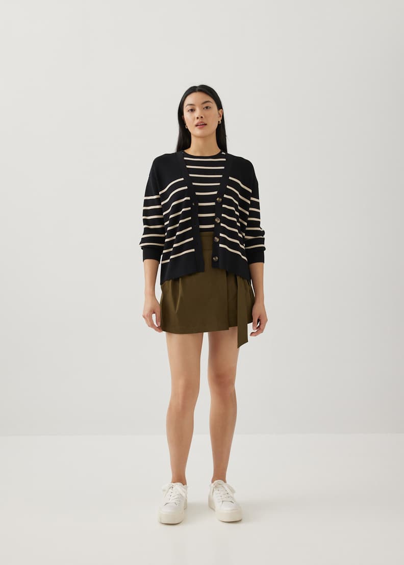 White striped best sale cardigan