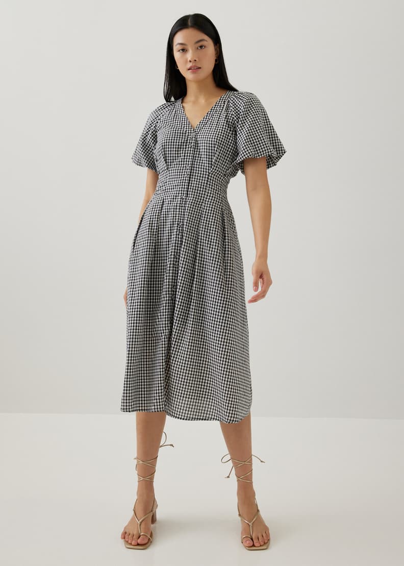 Gingham button down new arrivals dress