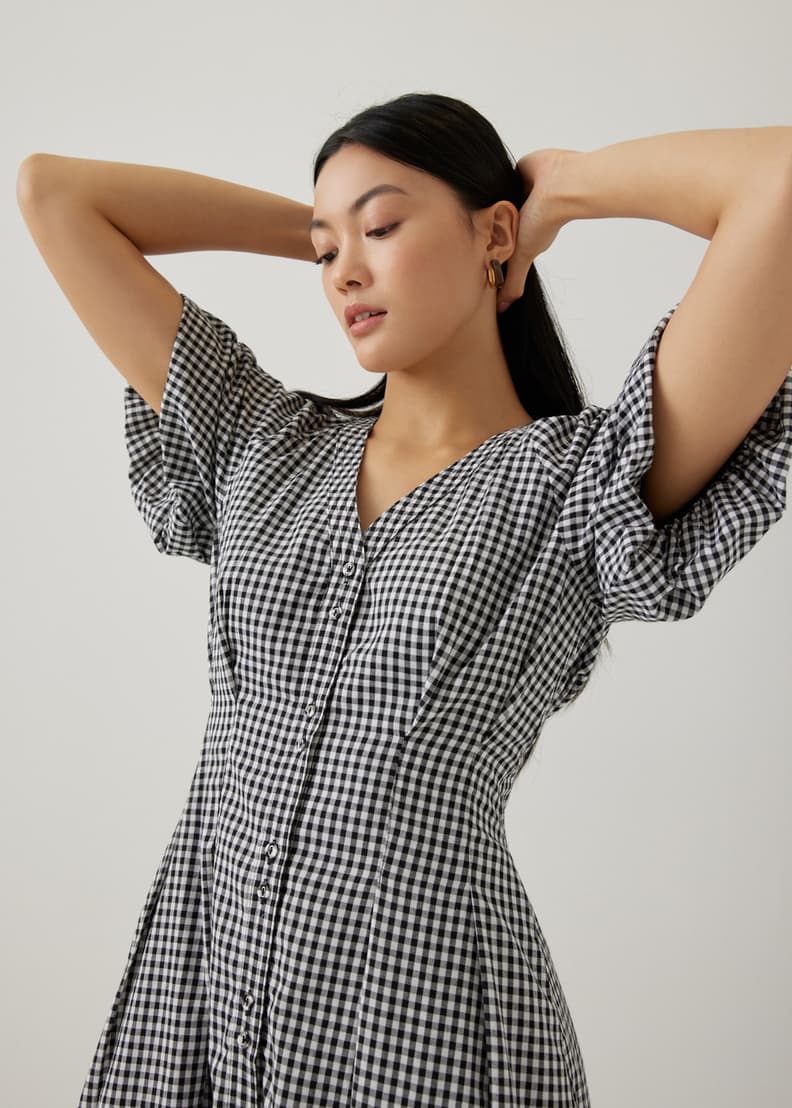 White gingham dress online