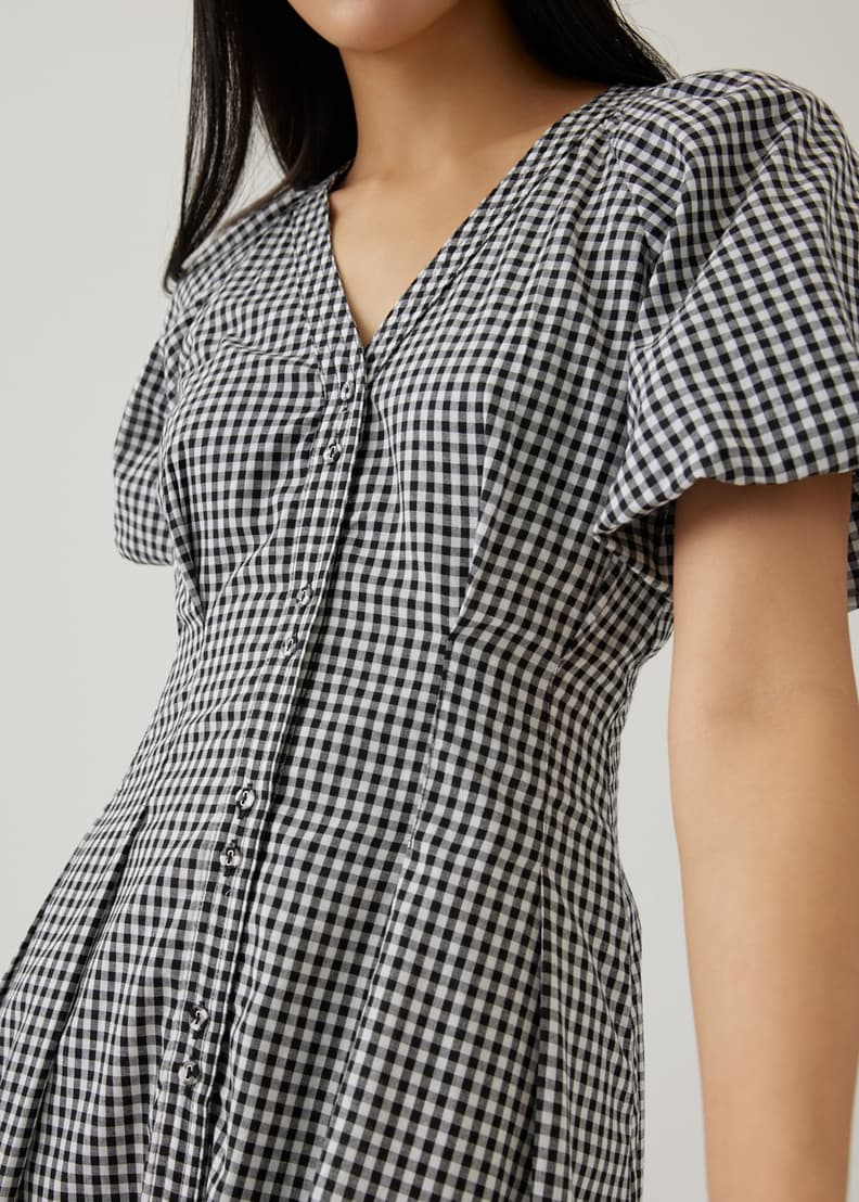 Gingham button down new arrivals dress