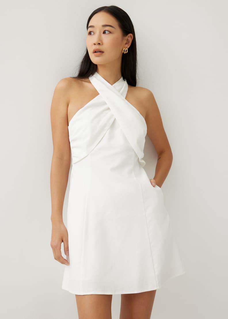 Linen halter neck dress top