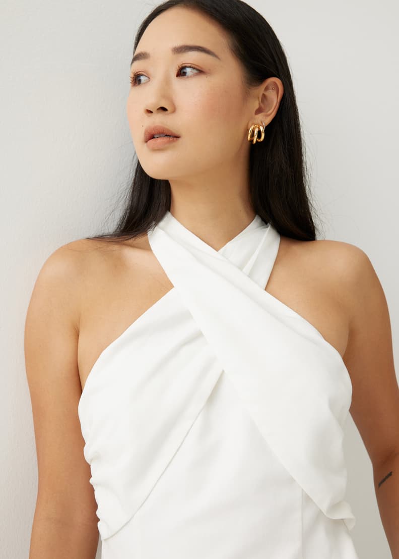 White halter outlet top dress