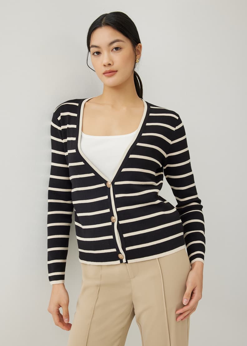 White striped new arrivals cardigan