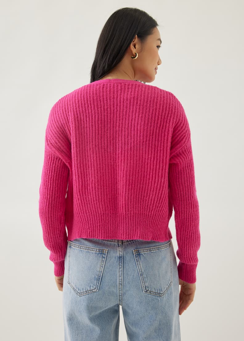 ohotoro カーディガン ブルー Hidden Crop Cardigan 【公式通販】