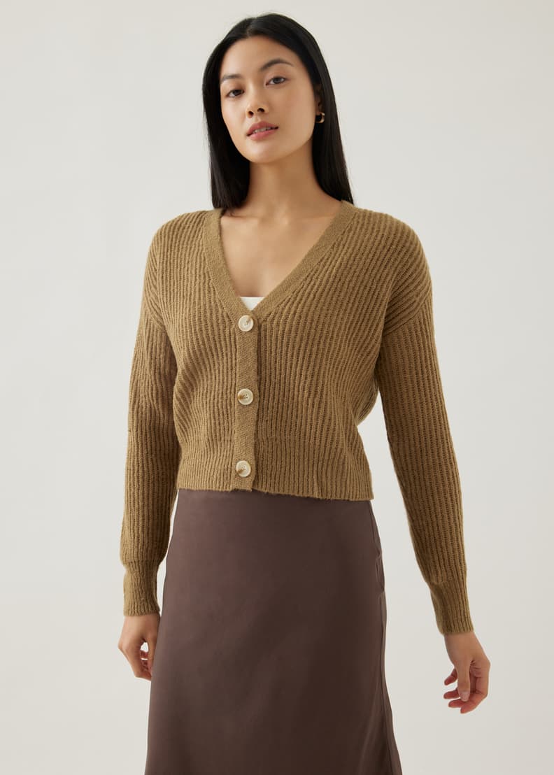 Fuzzy love discount button crop jacket