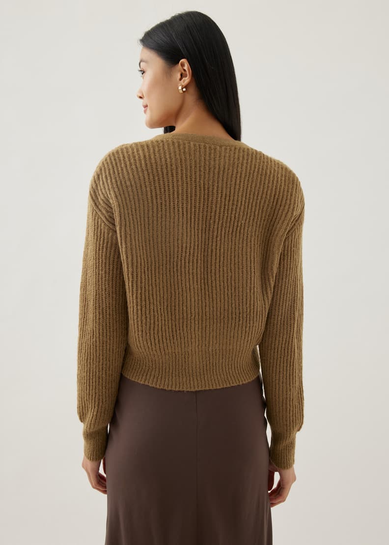 Fuzzy sales cardigan sweater