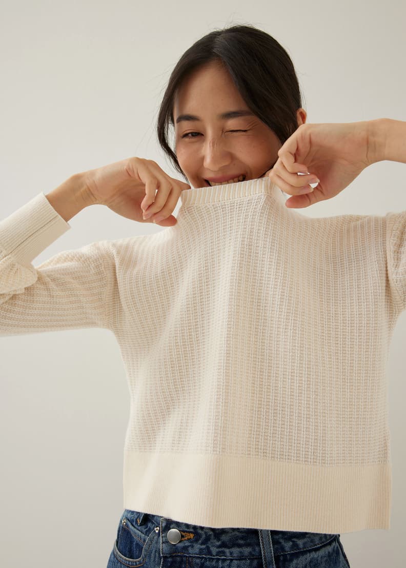 White knit sweater womens sale