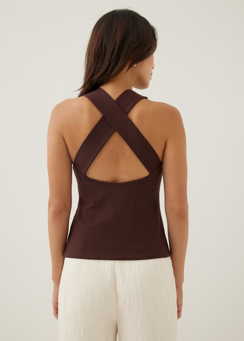 Lassie Padded Jersey Cross Back Tank Top | Love, Bonito SG