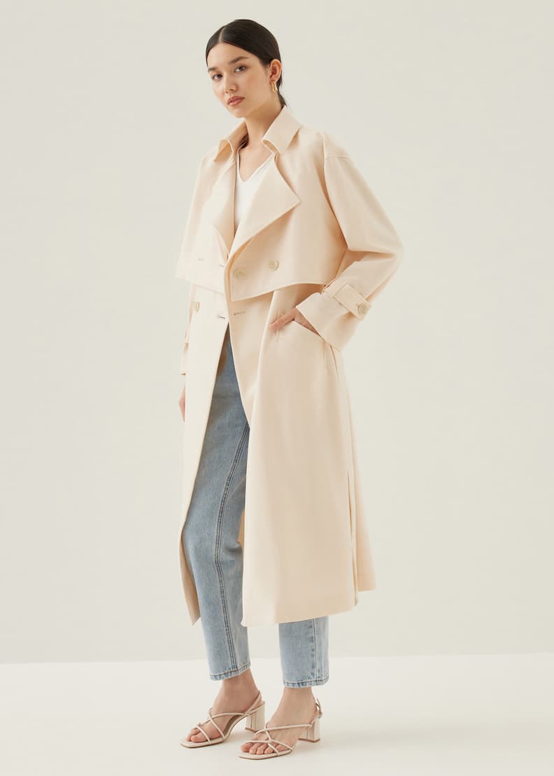 Dottie Button Down Midi Trench Coat