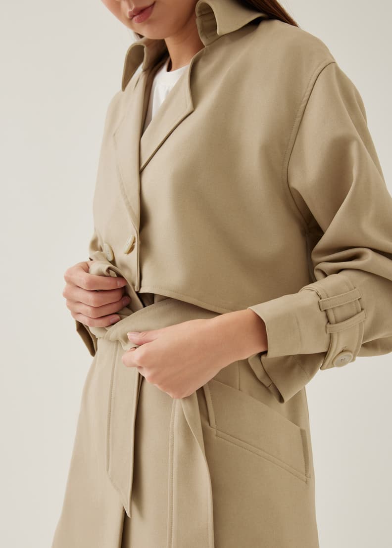 Buy Dottie Button Down Midi Trench Coat Love Bonito Shop