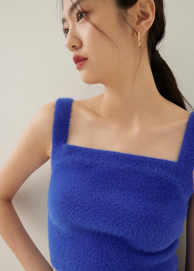 Fuzzy knit deals crop top