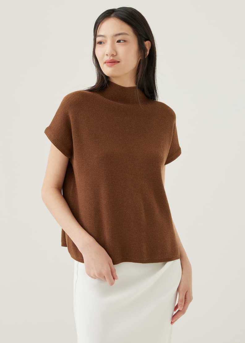 High neck knit top discount
