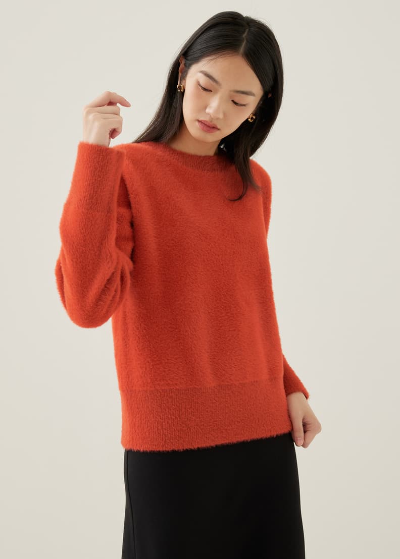Fuzzy deals knit sweater