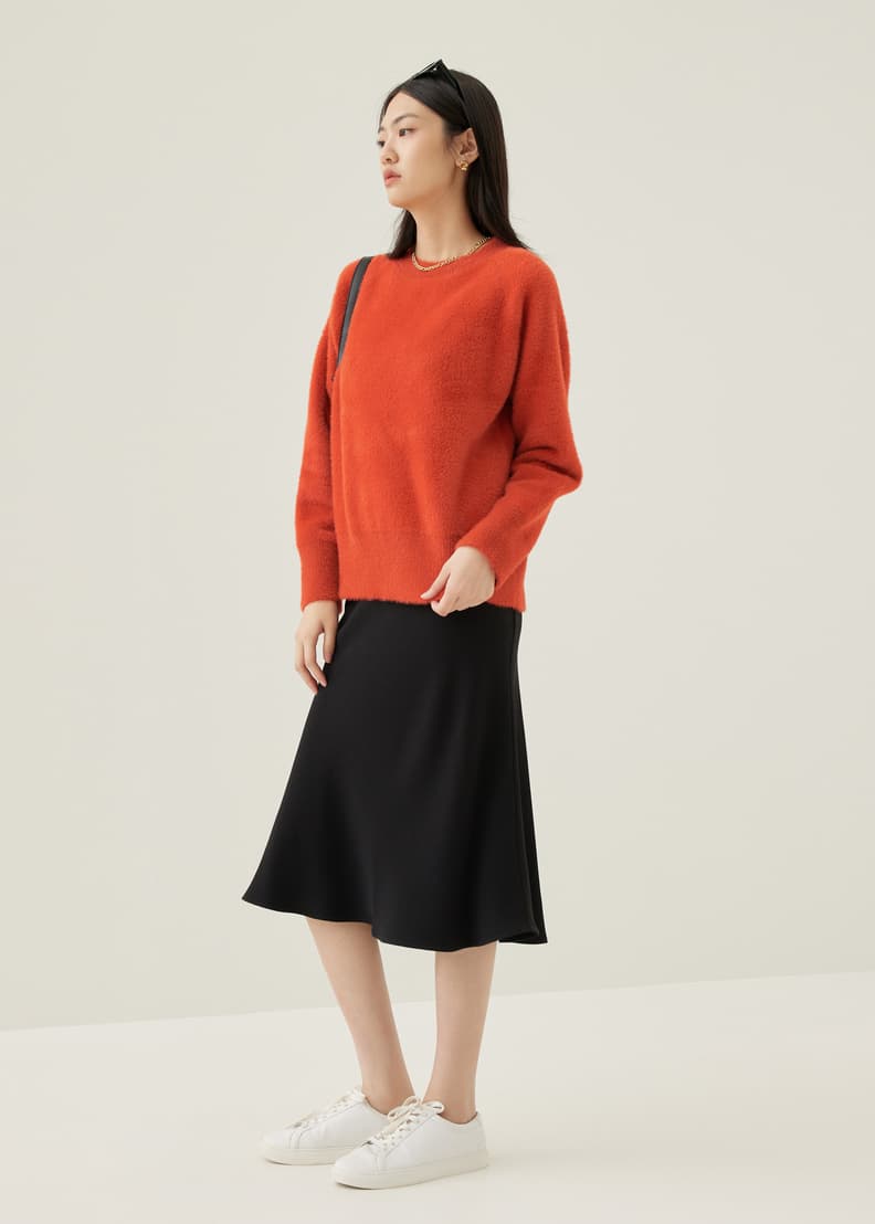Fuzzy outlet black sweater