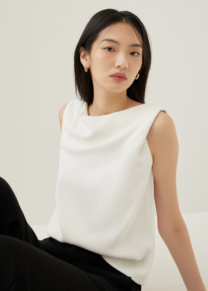 Lindea Drape Shell Top | Love, Bonito US Lindea Drape Shell Top | Love, Bonito US