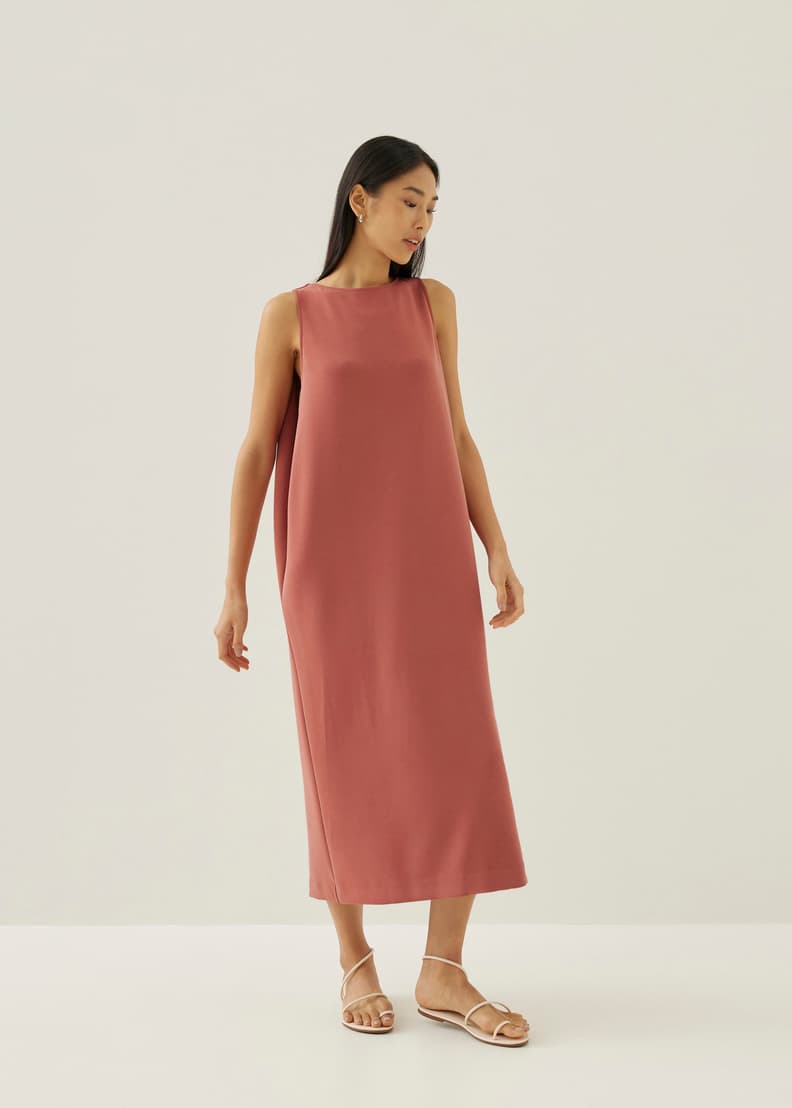 Vallie Neoprene Boat Neck Midaxi Dress Love Bonito US