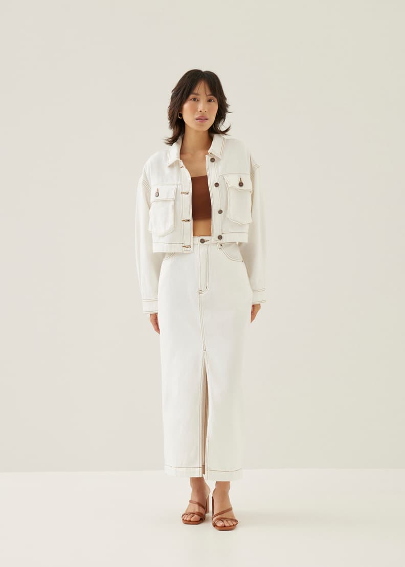 Buy Nolan Crop Denim Jacket Love Bonito Malaysia Shop Women s