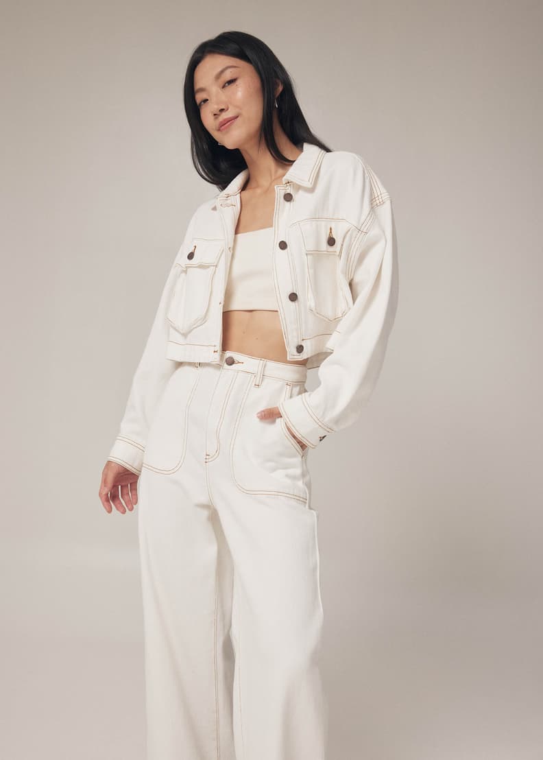 Very cropped denim jacket on sale