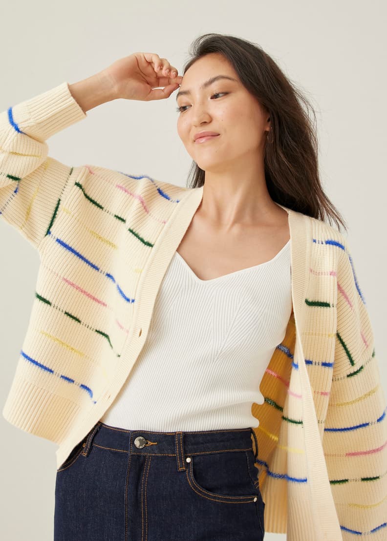 Fuzzy knit cardigan outlet