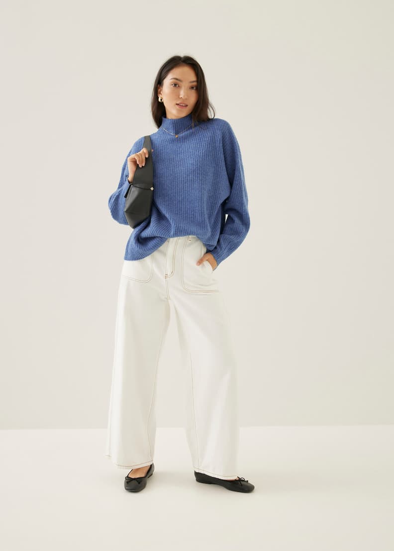 Savanna Fuzzy Knit Turtleneck Sweater