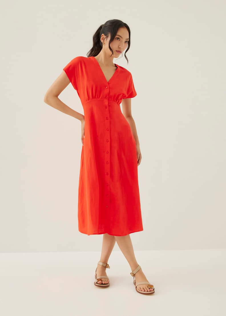 Linen a line dress clearance