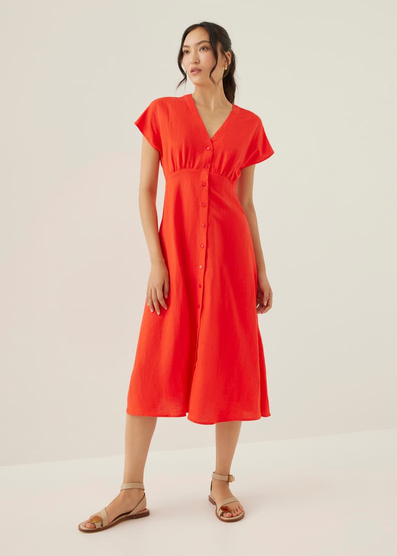 Linen a shop line dress