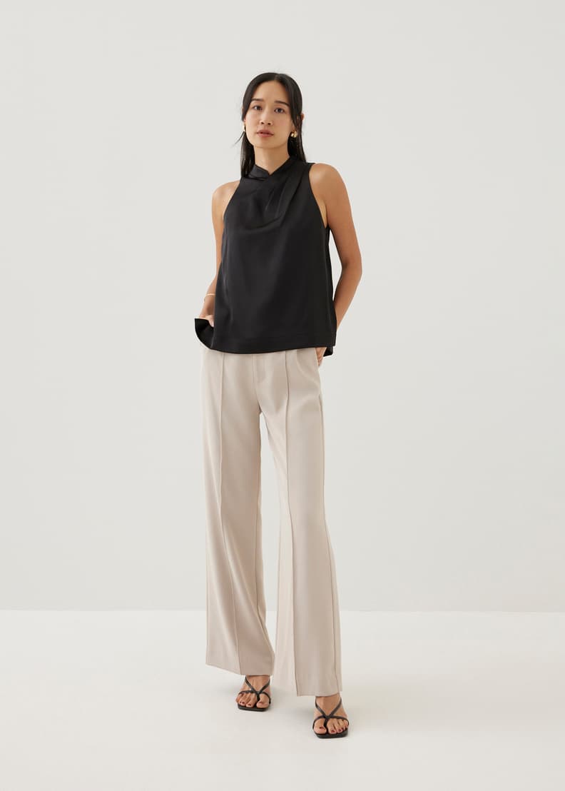Felizia Satin Mandarin Collar Tank Top | Love, Bonito US