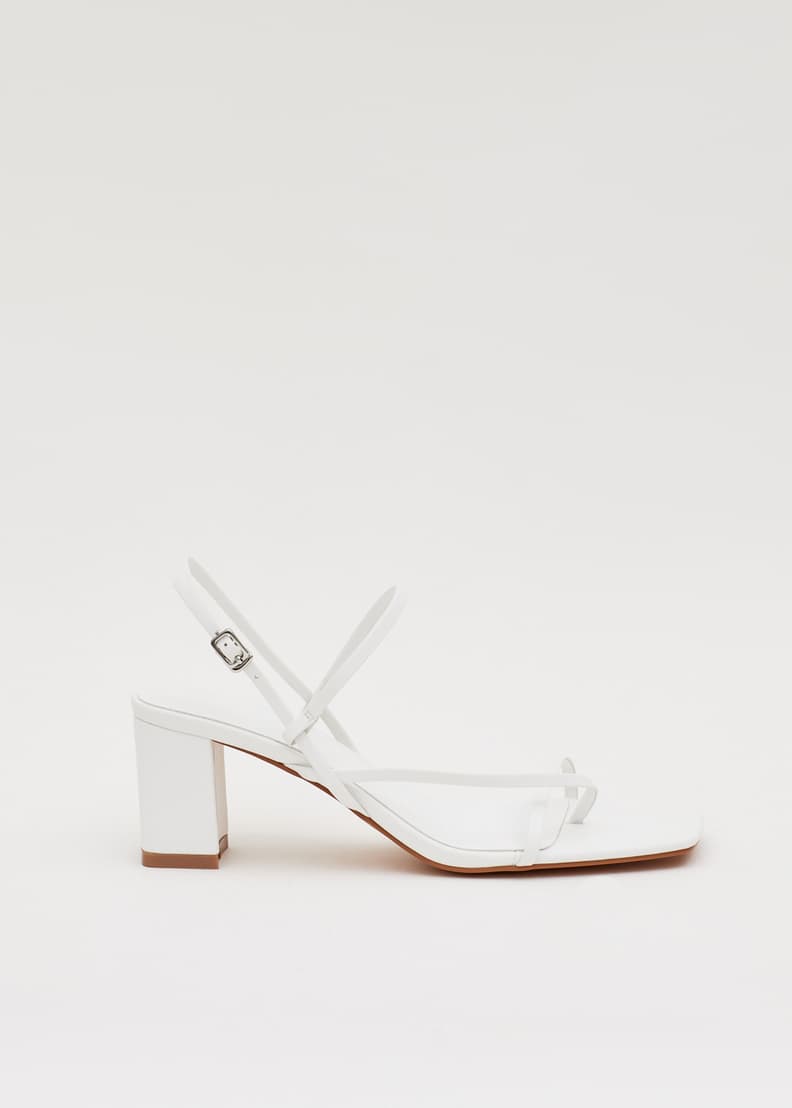 White strappy sales sandals heels