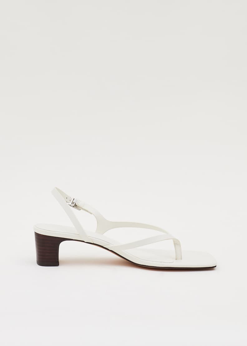 White cheap heeled slingbacks